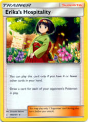 Erika's Hospitality - 140/181 - Rare - Non-Holo Promo - Team Up Build & Battle Box Exclusive / Theme Deck Exclusive